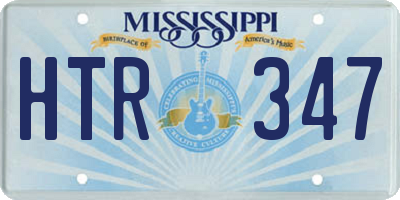 MS license plate HTR347