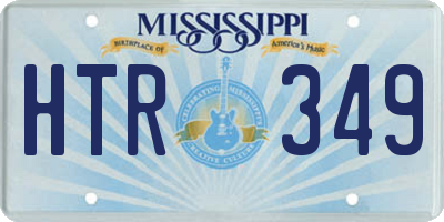 MS license plate HTR349