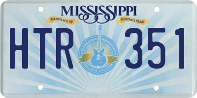 MS license plate HTR351