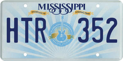 MS license plate HTR352