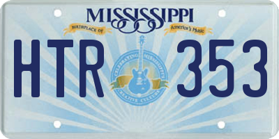 MS license plate HTR353