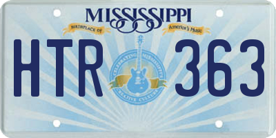MS license plate HTR363