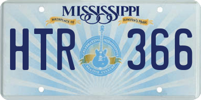 MS license plate HTR366