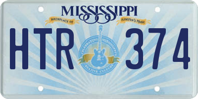 MS license plate HTR374