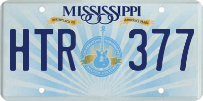 MS license plate HTR377