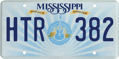 MS license plate HTR382