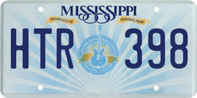 MS license plate HTR398
