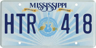 MS license plate HTR418