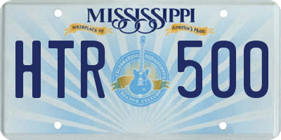 MS license plate HTR500