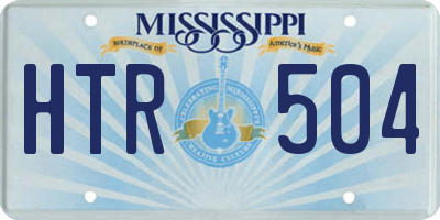 MS license plate HTR504
