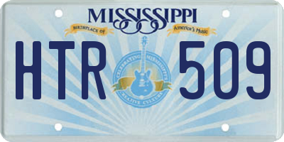 MS license plate HTR509