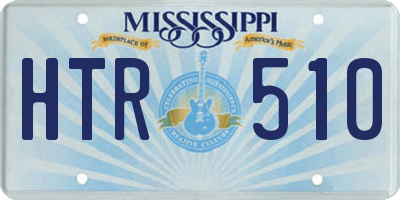 MS license plate HTR510
