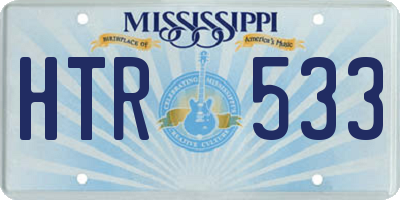 MS license plate HTR533