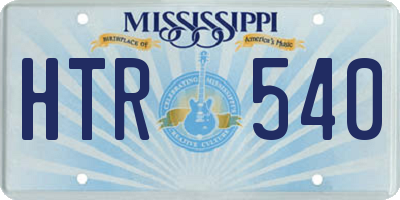 MS license plate HTR540