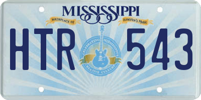 MS license plate HTR543