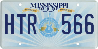 MS license plate HTR566