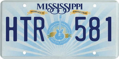 MS license plate HTR581