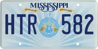 MS license plate HTR582