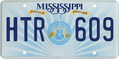 MS license plate HTR609