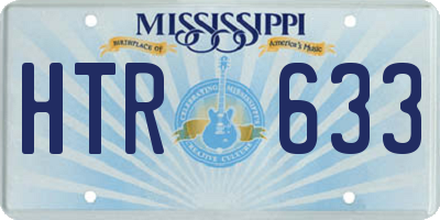 MS license plate HTR633