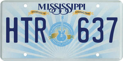 MS license plate HTR637