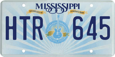MS license plate HTR645