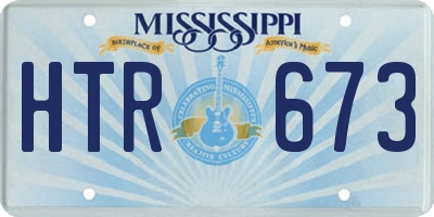 MS license plate HTR673
