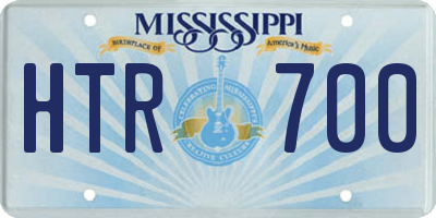 MS license plate HTR700