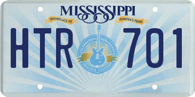 MS license plate HTR701
