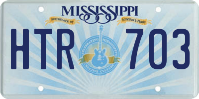 MS license plate HTR703