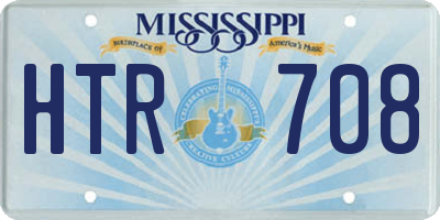 MS license plate HTR708