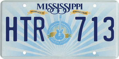 MS license plate HTR713