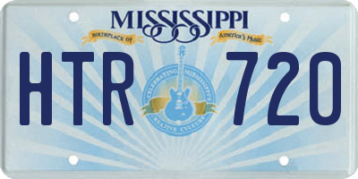 MS license plate HTR720