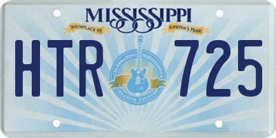 MS license plate HTR725