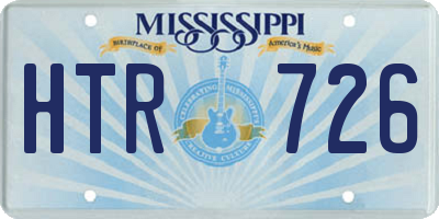 MS license plate HTR726