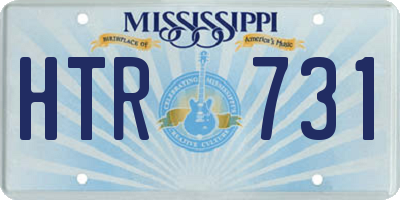 MS license plate HTR731