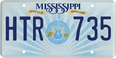 MS license plate HTR735
