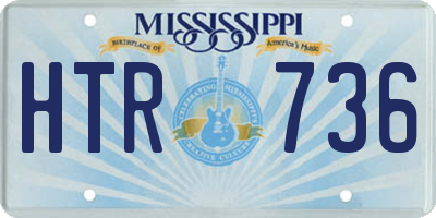 MS license plate HTR736