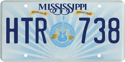 MS license plate HTR738