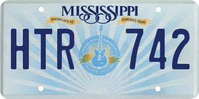 MS license plate HTR742