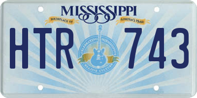 MS license plate HTR743
