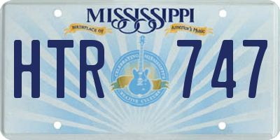 MS license plate HTR747