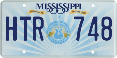 MS license plate HTR748