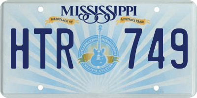 MS license plate HTR749