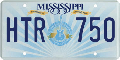 MS license plate HTR750