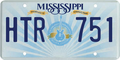 MS license plate HTR751