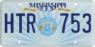 MS license plate HTR753