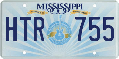 MS license plate HTR755