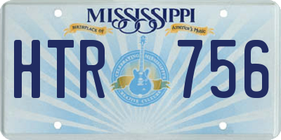 MS license plate HTR756