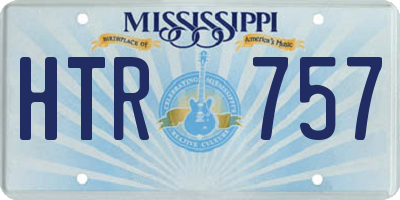 MS license plate HTR757